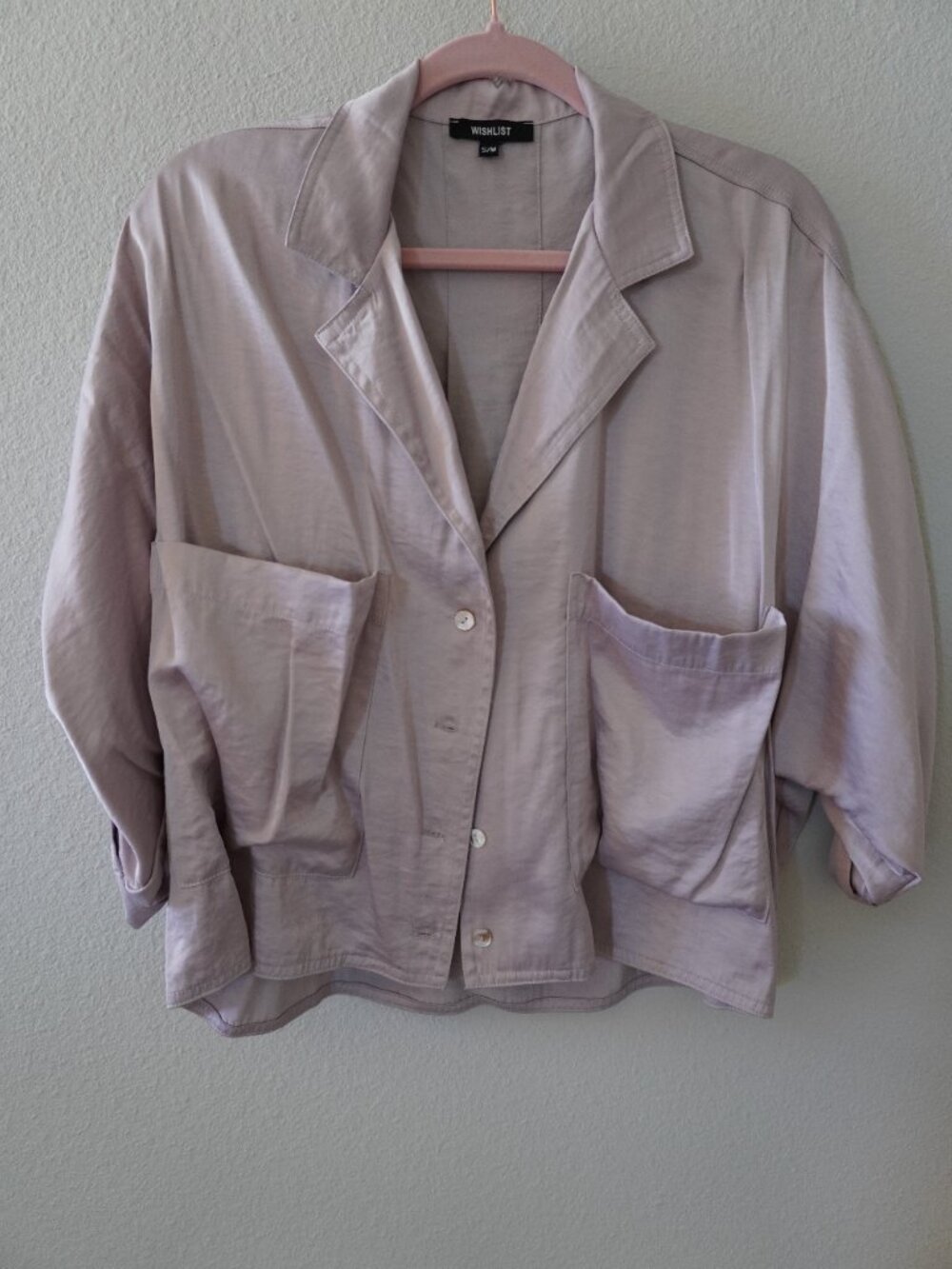 Wishlist Silky Long Crop Button Down